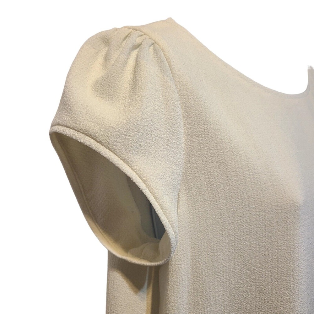 Women's Shift Dress Size S Sorority White Cap Sleeve Graduation Bridal Shower - Picture 2 of 12